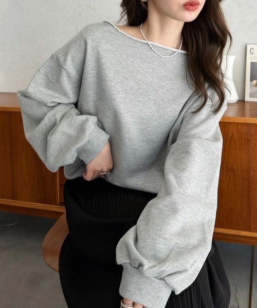 Eclat one（エクラワン）の「【Eclat one】ワンショルダー スウェット（スウェット・レディース・ブラック/グレー/ライトグレー・FREE）」の18枚目の写真