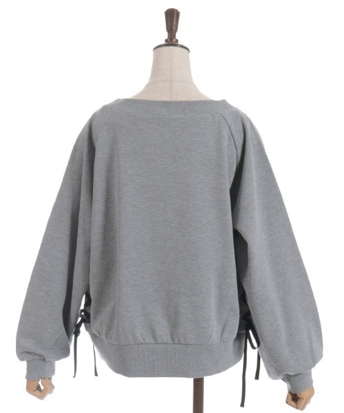 axes femme(アクシーズファム)の「レースアップ刺繍トレーナー(Tシャツ/カットソー・レディース・サックスブルー/杢グレー/キナリ/イエロー・FREE)」の21枚目の写真
