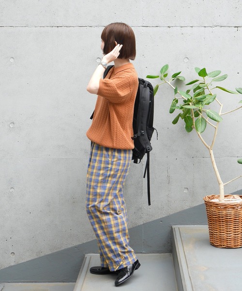 PAR ICI（パーリッシィ）の「マドラスチェック/ギンガムチェック 裾リボンeasyパンツ（その他パンツ・レディース・ネイビー/ブラック/イエロー・FREE）」の20枚目の写真