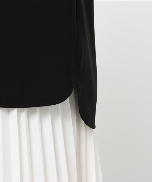 Rose Tiara（ローズティアラ）の「トレンドのセットアップスタイルが叶う二重織ノースリーブブラウス（シャツ/ブラウス・レディース・ブラック/ベージュ・38/46/42）」の8枚目の写真