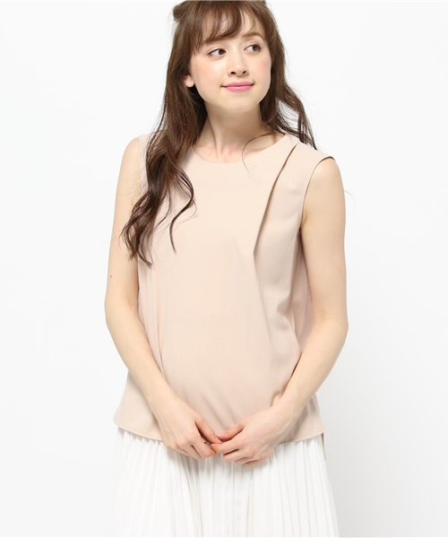 Rose Tiara（ローズティアラ）の「トレンドのセットアップスタイルが叶う二重織ノースリーブブラウス（シャツ/ブラウス・レディース・ブラック/ベージュ・38/46/42）」の12枚目の写真