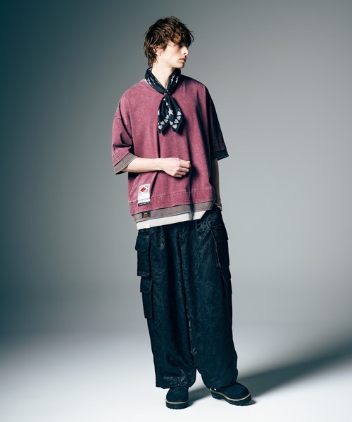 glamb（グラム）の「Tri Layered Cutsew / トライレイヤードカットソー（Tシャツ/カットソー・メンズ・ブラック/ネイビー/レッド・S/M/L）」の19枚目の写真