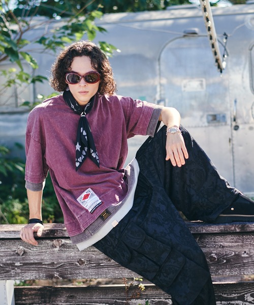 glamb（グラム）の「Tri Layered Cutsew / トライレイヤードカットソー（Tシャツ/カットソー・メンズ・ブラック/ネイビー/レッド・S/M/L）」の22枚目の写真