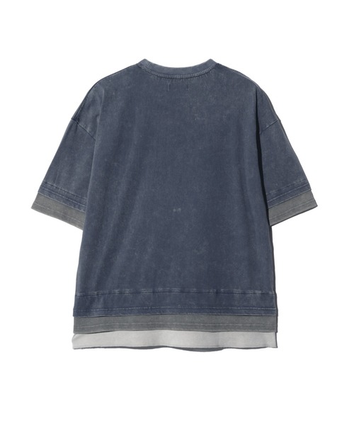 glamb（グラム）の「Tri Layered Cutsew / トライレイヤードカットソー（Tシャツ/カットソー・メンズ・ブラック/ネイビー/レッド・S/M/L）」の4枚目の写真