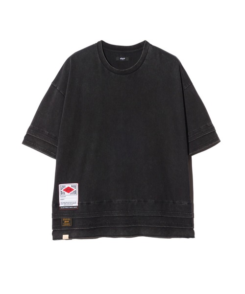 glamb（グラム）の「Tri Layered Cutsew / トライレイヤードカットソー（Tシャツ/カットソー・メンズ・ブラック/ネイビー/レッド・S/M/L）」の7枚目の写真