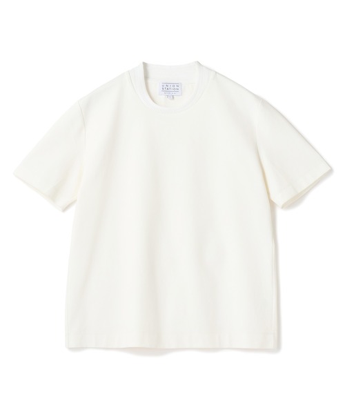 UNION STATION(ユニオンステーション)の「クルーネックテイラーTシャツ〈ストレッチ・マシンウォッシャブル・防臭・接触冷感〉(Tシャツ/カットソー・メンズ・ブラック/グレイッシュベージュ/ホワイト/ネイビー・LL/L/M/S)」の1枚目の写真