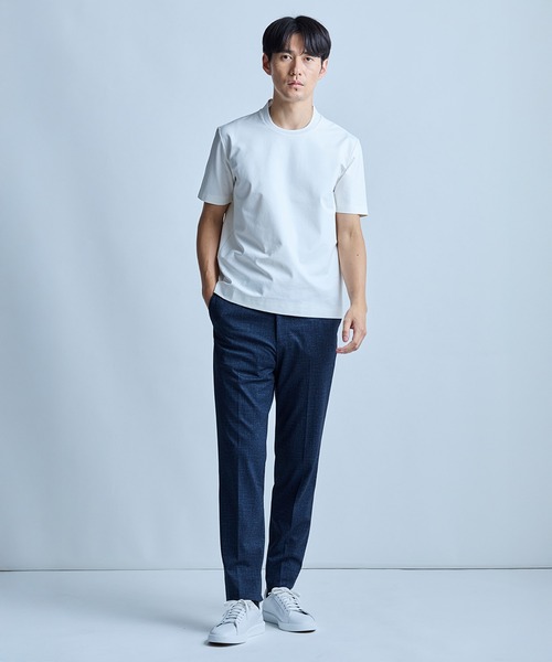 UNION STATION(ユニオンステーション)の「クルーネックテイラーTシャツ〈ストレッチ・マシンウォッシャブル・防臭・接触冷感〉(Tシャツ/カットソー・メンズ・ブラック/グレイッシュベージュ/ホワイト/ネイビー・LL/L/M/S)」の8枚目の写真