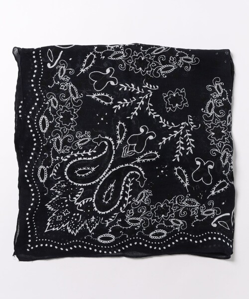 manipuri（マニプリ）の「【manipuri】＜リネンストール120＞カレイドバンダナ（ストール/ショール・レディース・ネイビー・フリー）」の4枚目の写真