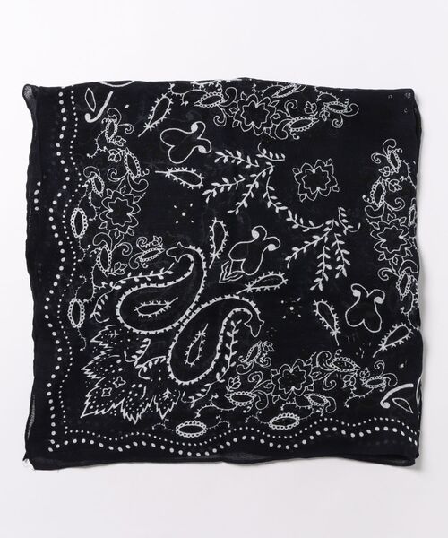 manipuri（マニプリ）の「【manipuri】＜リネンストール120＞カレイドバンダナ（ストール/ショール・レディース・ネイビー・フリー）」の3枚目の写真