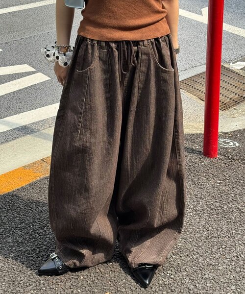 CIAOPANIC（チャオパニック）の「【cian denim/シアンデニム】切替スーパーワイドバルーンデニムパンツ（パンツ）」