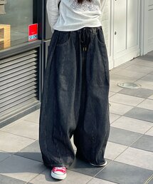 CIAOPANIC | 【cian denim/シアンデニム】切替スーパーワイドバルーンデニムパンツ(デニムパンツ)