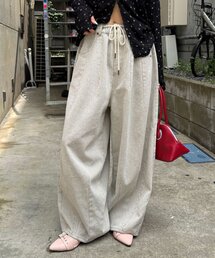 セール】裾レースワイドストレートデニムパンツ（デニムパンツ