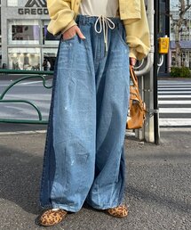 CIAOPANIC | 【cian denim/シアンデニム】切替スーパーワイドバルーンデニムパンツ(デニムパンツ)