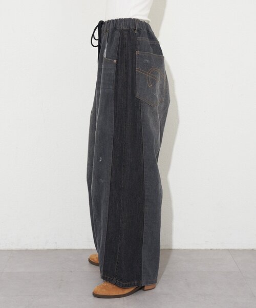 CIAOPANIC（チャオパニック）の「【cian denim/シアンデニム】切替スーパーワイドバルーンデニムパンツ（デニムパンツ・レディース・ブルー/グレー/ブラック・MEDIUM/SMALL）」の11枚目の写真