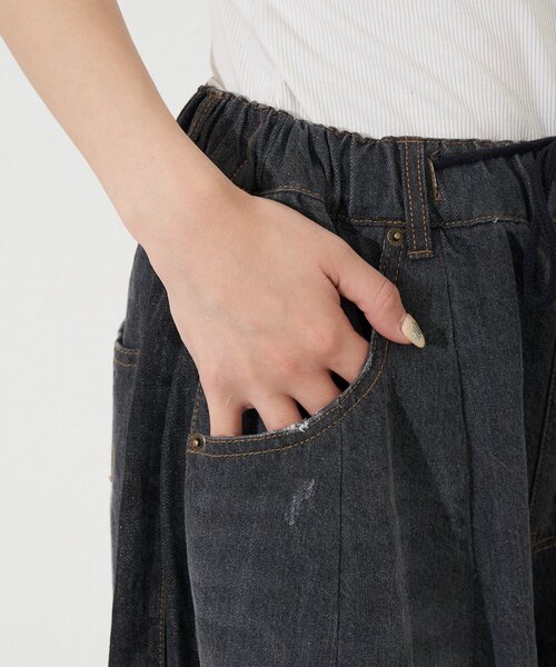 CIAOPANIC（チャオパニック）の「【cian denim/シアンデニム】切替スーパーワイドバルーンデニムパンツ（デニムパンツ・レディース・ブルー/グレー/ブラック・MEDIUM/SMALL）」の14枚目の写真