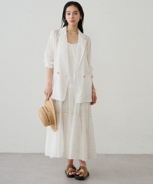 LOUNGEDRESS(ラウンジドレス)の「【INDIA】刺繍ティアードキャミワンピース(ワンピース・レディース・ブラック/レッド/オフホワイト・MEDIUM/SMALL)」の14枚目の写真