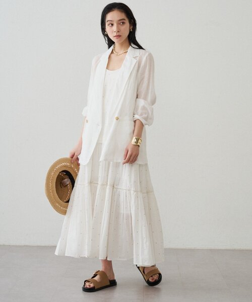 LOUNGEDRESS(ラウンジドレス)の「【INDIA】刺繍ティアードキャミワンピース(ワンピース・レディース・ブラック/レッド/オフホワイト・MEDIUM/SMALL)」の15枚目の写真