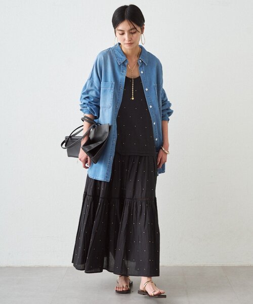 LOUNGEDRESS(ラウンジドレス)の「【INDIA】刺繍ティアードキャミワンピース(ワンピース・レディース・ブラック/レッド/オフホワイト・MEDIUM/SMALL)」の16枚目の写真