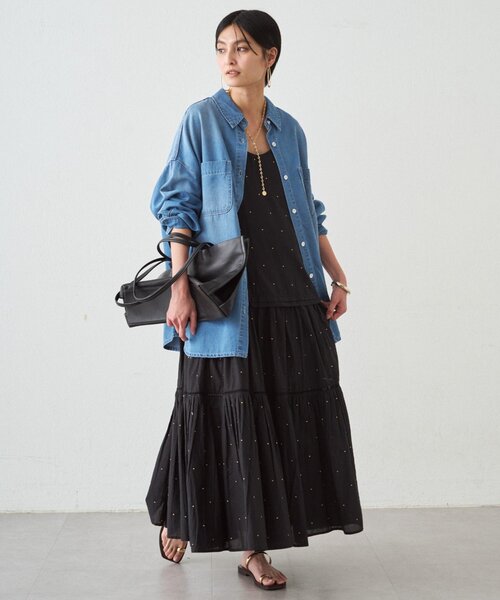 LOUNGEDRESS(ラウンジドレス)の「【INDIA】刺繍ティアードキャミワンピース(ワンピース・レディース・ブラック/レッド/オフホワイト・MEDIUM/SMALL)」の17枚目の写真