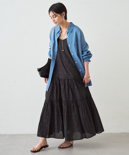 LOUNGEDRESS(ラウンジドレス)の「【INDIA】刺繍ティアードキャミワンピース(ワンピース・レディース・ブラック/レッド/オフホワイト・MEDIUM/SMALL)」の18枚目の写真