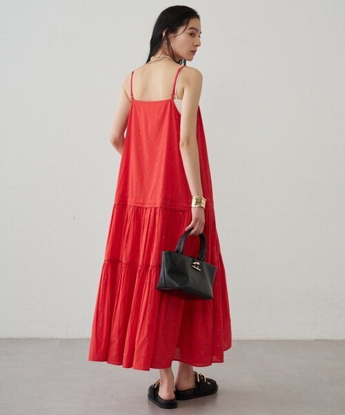 LOUNGEDRESS(ラウンジドレス)の「【INDIA】刺繍ティアードキャミワンピース(ワンピース・レディース・ブラック/レッド/オフホワイト・MEDIUM/SMALL)」の6枚目の写真