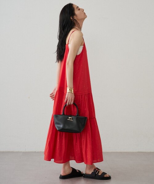 LOUNGEDRESS(ラウンジドレス)の「【INDIA】刺繍ティアードキャミワンピース(ワンピース・レディース・ブラック/レッド/オフホワイト・MEDIUM/SMALL)」の7枚目の写真
