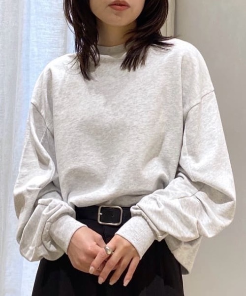 STYLEMIXER（スタイルミキサー）の「タックスリーブスウェットトップ（スウェット・レディース・レッド/ライトグレー/チャコールグレー・FREE）」の2枚目の写真