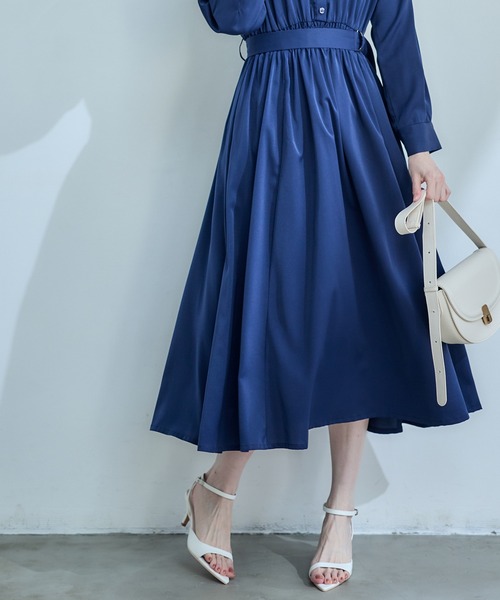 12Twelve Agenda（トゥエルブ　アジェンダ）の「フラップデザインベルト付きシャツワンピース（ワンピース・レディース・ネイビー/サックスブルー/ピンクベージュ・M）」の14枚目の写真