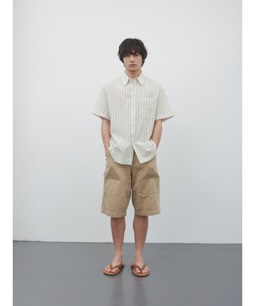 KIJUN MEN（キジュンメンズ）の「テクスチャードコットンストライプハーフスリーブシャツ ライトグリーン（シャツ/ブラウス・メンズ・その他・MEDIUM/LARGE）」の2枚目の写真