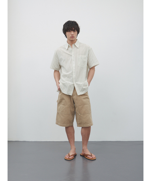 KIJUN MEN（キジュンメンズ）の「テクスチャードコットンストライプハーフスリーブシャツ ライトグリーン（シャツ/ブラウス・メンズ・その他・MEDIUM/LARGE）」の3枚目の写真