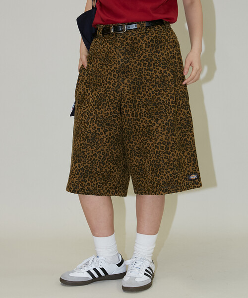 【グランジ】Double D レオパード7部丈カーゴバギーショーツ Dickies × PUBLUX/ディッキーズ 別注 バギーショーツ 限定展開