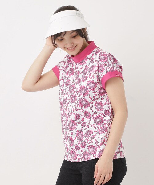 adabat（アダバット）の「UVサンフラワープリントモックT（Tシャツ/カットソー・レディース・ブルー系その他2/ピンク系/ブラック系・36/38/40/42）」の17枚目の写真