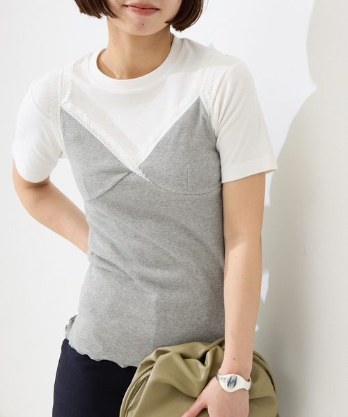 テレコレースキャミ（Tシャツ/カットソー）｜SLOBE IENA