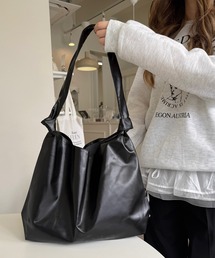 合成皮革 ノットハンドル ワンショルダーバッグ