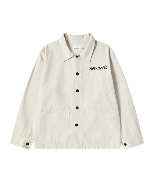 Beyond Closet（-）の「ノーマンティック ウォッシュドヘリンボーンツイルポケットジャケット アイボリー（デニムジャケット・メンズ・その他・MEDIUM/SMALL）」の2枚目の写真