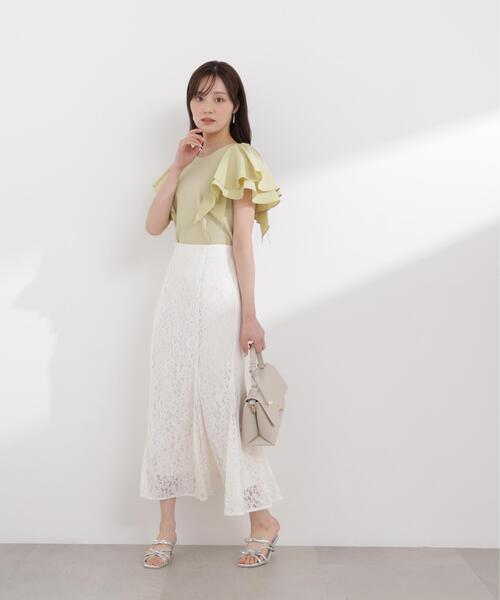 PROPORTION BODY DRESSING(プロポーションボディドレッシング)の「ボリュームラッフルスリーブニット / 1216170406(ニット/セーター・レディース・ホワイト/ネイビー/イエロー・MEDIUM/SMALL)」の15枚目の写真