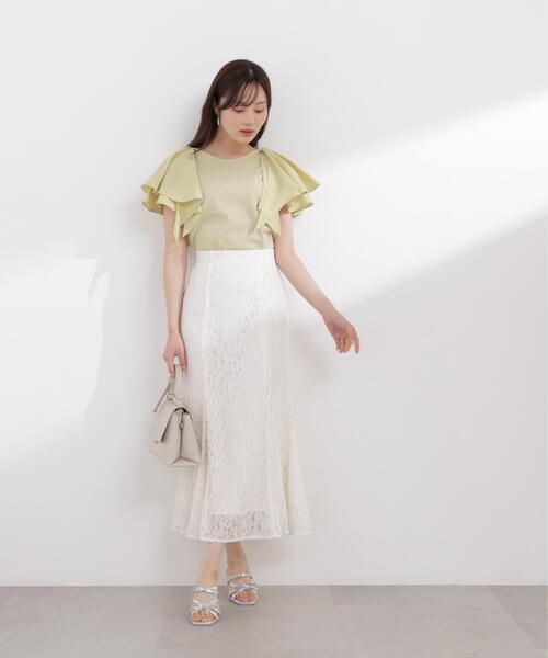 PROPORTION BODY DRESSING(プロポーションボディドレッシング)の「ボリュームラッフルスリーブニット / 1216170406(ニット/セーター・レディース・ホワイト/ネイビー/イエロー・MEDIUM/SMALL)」の16枚目の写真