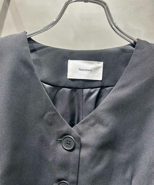 Narcissus（ナルシス）の「【Narcissus】クロップドテーラードジャケット（ノーカラージャケット・レディース・ブラック・FREE）」の6枚目の写真
