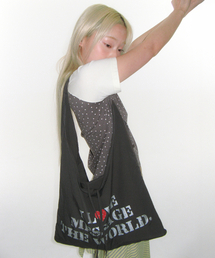 AMESWORLDWIDE（アメスワールドワイド）の「LETTERING CASUAL HOBO BAG CHARCOAL（ショルダーバッグ）」