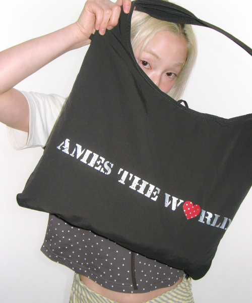 AMESWORLDWIDE（アメスワールドワイド）の「LETTERING CASUAL HOBO BAG CHARCOAL（ショルダーバッグ・レディース・その他・FREE）」の7枚目の写真
