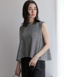 メランジレノクロス 裾フレアブラウス