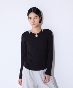 FRED PERRY/フレッドペリー] 別注 ワンポイントロゴ刺繍 リブニット