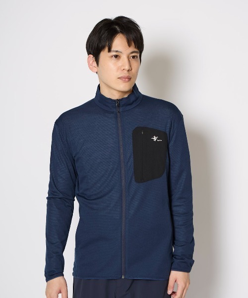 Foxfire(フォックスファイヤー)の「マイクログリッドウールフルZIP(Tシャツ/カットソー・メンズ・ライトブルー/グレー/ネイビー・WOMENS M/XL/WOMENS L)」の3枚目の写真