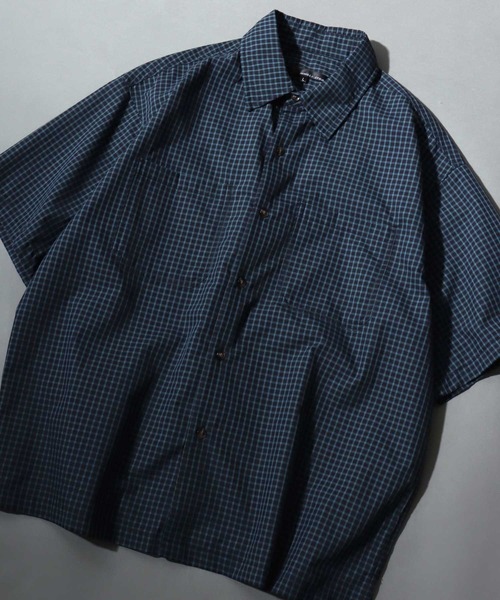 ANPAS(アンパス)の「Short-Sleeve Mini-Check Shirt / ミニチェック 半袖シャツ メンズ トップス レギュラーカラー ボックスシルエット(シャツ/ブラウス・メンズ・ネイビー/ホワイト/チャコールグレー・M/L)」の3枚目の写真