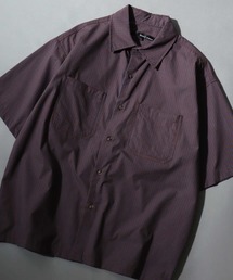 Short-Sleeve Mini-Check Shirt / ミニチェック 半袖シャツ メンズ トップス レギュラーカラー ボックスシルエット