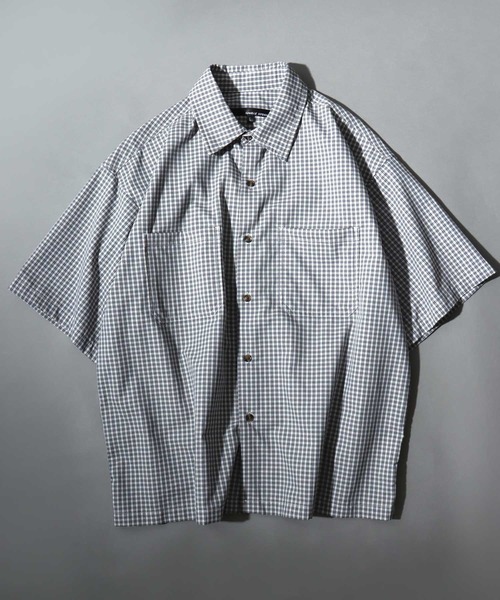 ANPAS(アンパス)の「Short-Sleeve Mini-Check Shirt / ミニチェック 半袖シャツ メンズ トップス レギュラーカラー ボックスシルエット(シャツ/ブラウス・メンズ・ネイビー/ホワイト/チャコールグレー・M/L)」の16枚目の写真