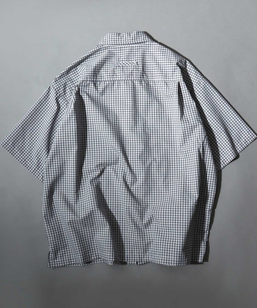 ANPAS(アンパス)の「Short-Sleeve Mini-Check Shirt / ミニチェック 半袖シャツ メンズ トップス レギュラーカラー ボックスシルエット(シャツ/ブラウス・メンズ・ネイビー/ホワイト/チャコールグレー・M/L)」の15枚目の写真