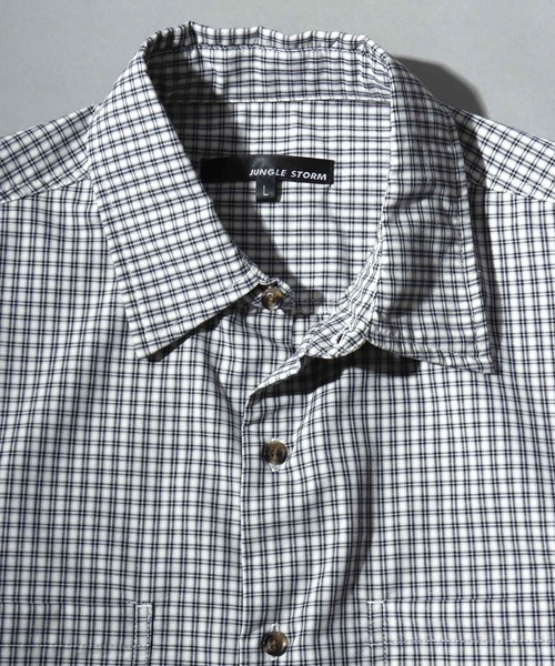 ANPAS(アンパス)の「Short-Sleeve Mini-Check Shirt / ミニチェック 半袖シャツ メンズ トップス レギュラーカラー ボックスシルエット(シャツ/ブラウス・メンズ・ネイビー/ホワイト/チャコールグレー・M/L)」の10枚目の写真