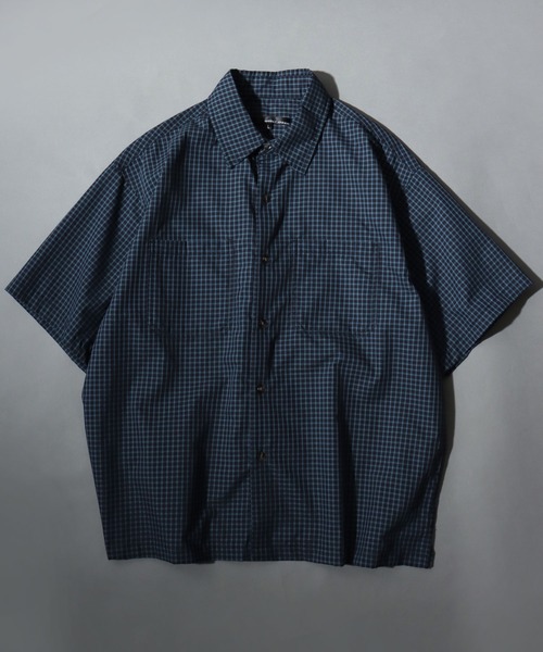 ANPAS(アンパス)の「Short-Sleeve Mini-Check Shirt / ミニチェック 半袖シャツ メンズ トップス レギュラーカラー ボックスシルエット(シャツ/ブラウス・メンズ・ネイビー/ホワイト/チャコールグレー・M/L)」の13枚目の写真