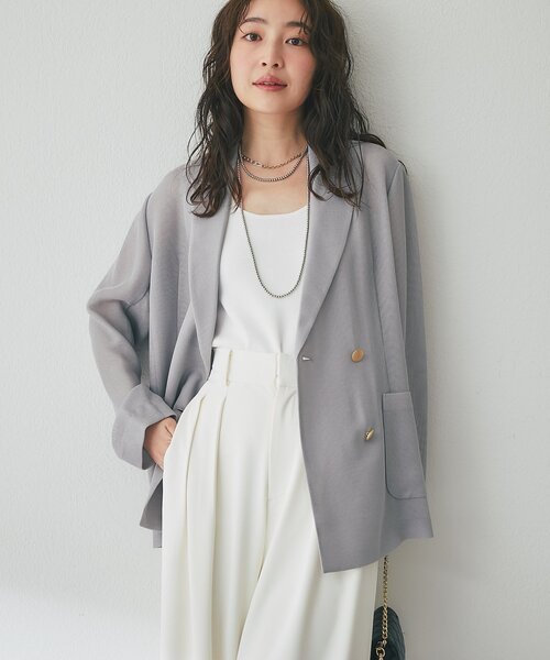 La boutique BonBon（ラブティックボンボン）の「【シリーズ累計お気に入り数1.5万突破！接触冷感・UVカット】クールタッチUV総針前後2WAYタンク（タンクトップ・レディース・ホワイト/ピンク/グレイッシュベージュ/チャコールグレー・FREE）」の13枚目の写真